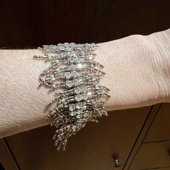 New glitter glam Diamond fringe cuff bracelet - Picture 2 of 3